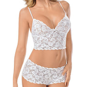 Enchanting Temptation: Lace V Neck Suspenders Nightdress