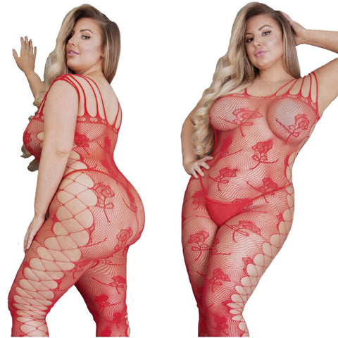 Plus Size Women's Sexy One Piece Open Bra Pantyhose