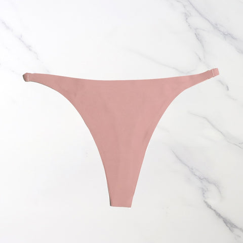 Ice Silk Seamless Panties For Women Soft Thin Band Thongs