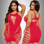 Seductive Curves Plus Size Rhinestone Bodysuit Set