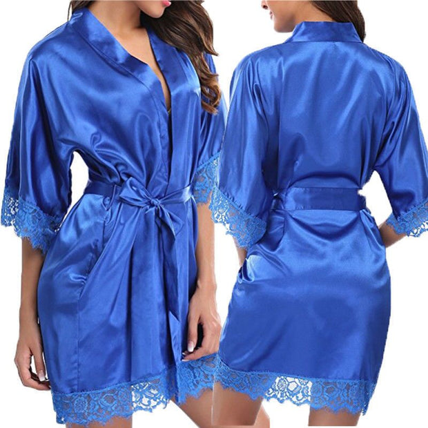 Silk V-Neck Kimono Robe: Luxurious and Elegant Nightwear for Women