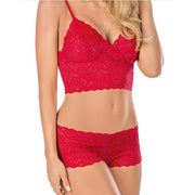 Enchanting Temptation: Lace V Neck Suspenders Nightdress