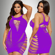 Seductive Curves Plus Size Rhinestone Bodysuit Set