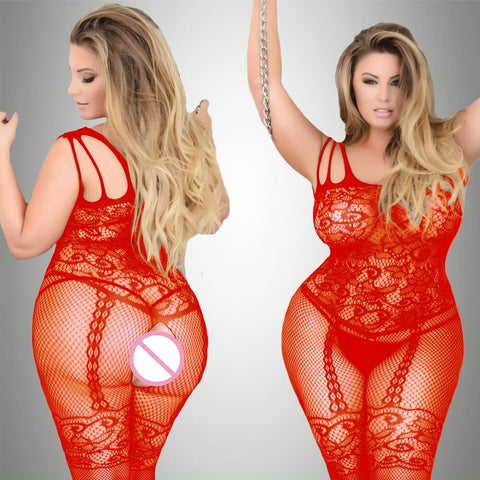 Plus Size Women's Sexy One Piece Open Bra Pantyhose