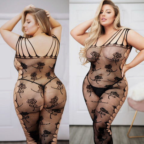 Plus Size Women's Sexy One Piece Open Bra Pantyhose