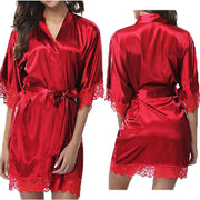 Silk V-Neck Kimono Robe: Luxurious and Elegant Nightwear for Women